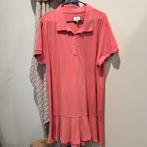 Tuckernuck Pink Polo Ruffle-Hem Tunic